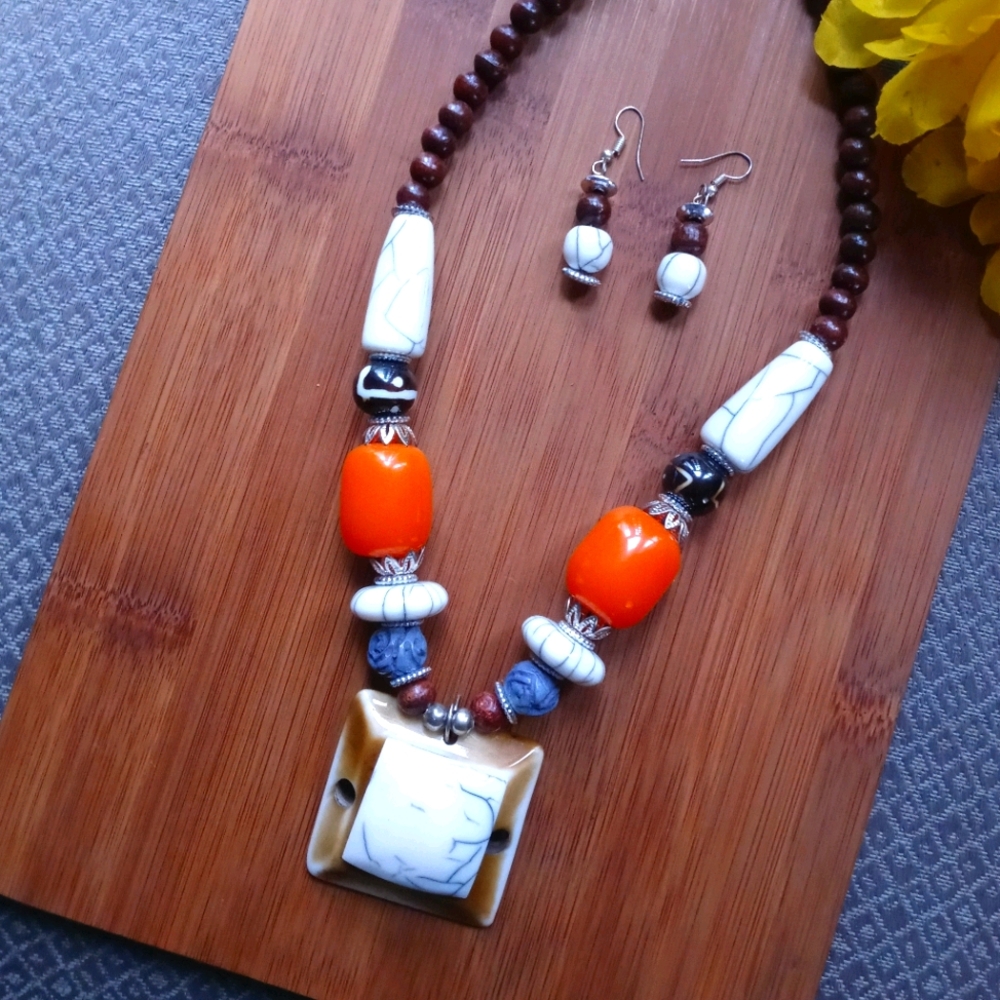 2PC Beautiful African Eternity Necklace Set - Picture 5 of 12